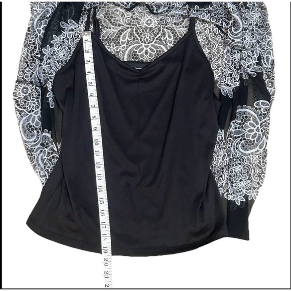 Women's INC Tank Top L Black White Sleeveless - Picture 5 of 8